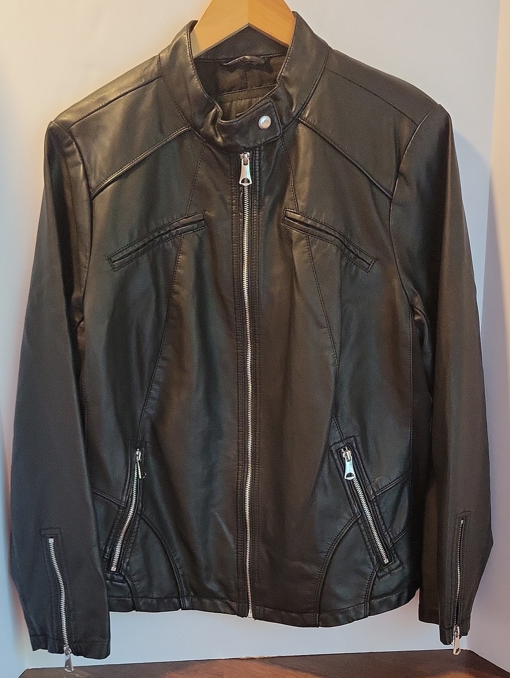 Marc New York Andrew Marc Womens 1X Black Jacket Motocross Grunge Goth Biker